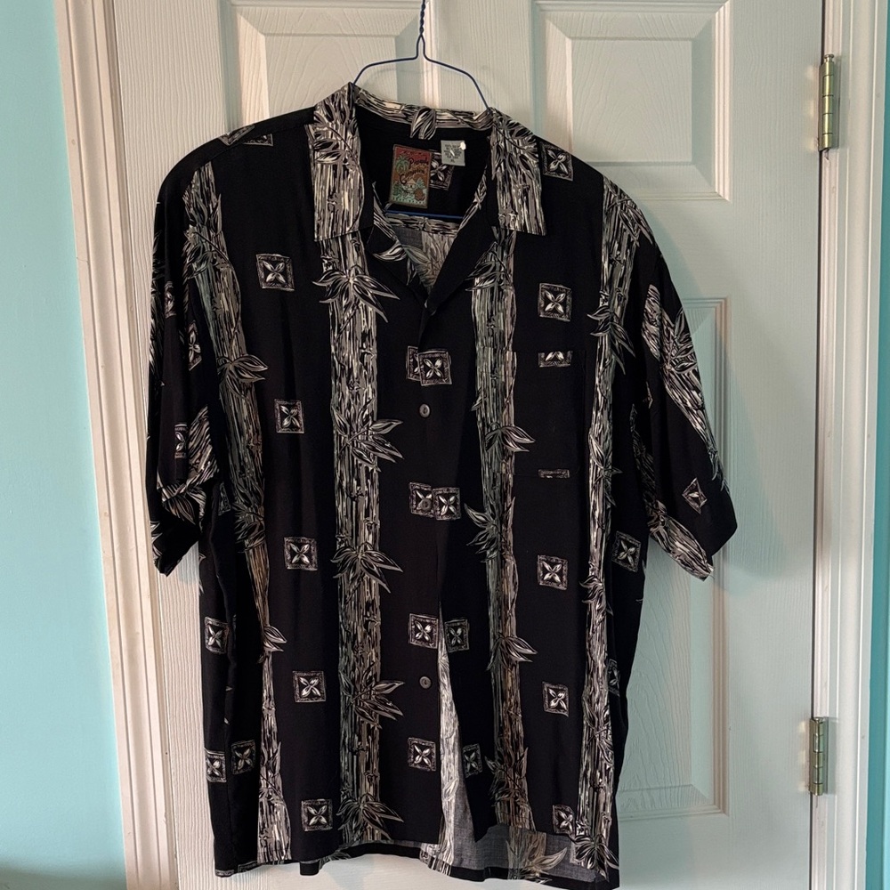 Pineapple Connection XL Black Patterned Men's Shirt